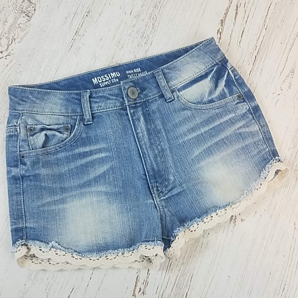 Mossimo High Rise Lace Jean Shorts